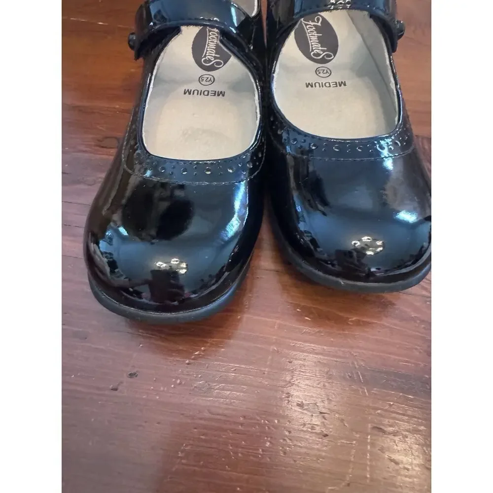 Footmates Emma Mary Janes Navy Patent Leather Dress Shoes - Size 13.5